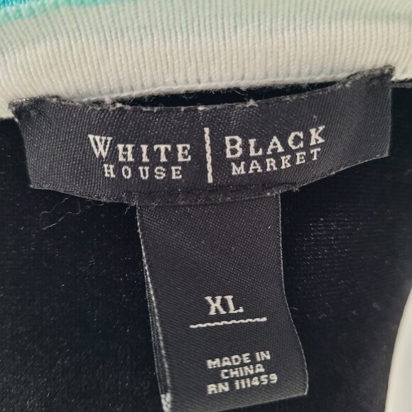 White House Black Market Women's Aqua Floral Embellished Button Up Cardigan (XL) - Picture 10 of 10